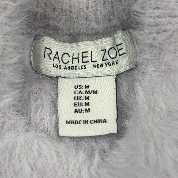 Rachel Zoe Sleeveless Faux Fur Fuzzy Sweater Womens Small Lavender Mock Neck - Picture 5 of 6